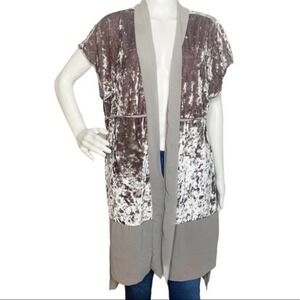 OUT from Under Velvet Cardigan Silver Size XS/S